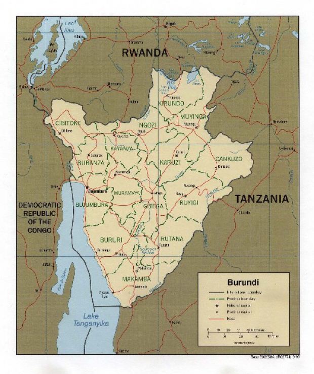 Mapa Politico de Burundi