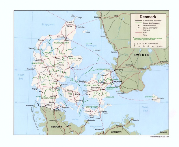 Mapa Politico de Dinamarca