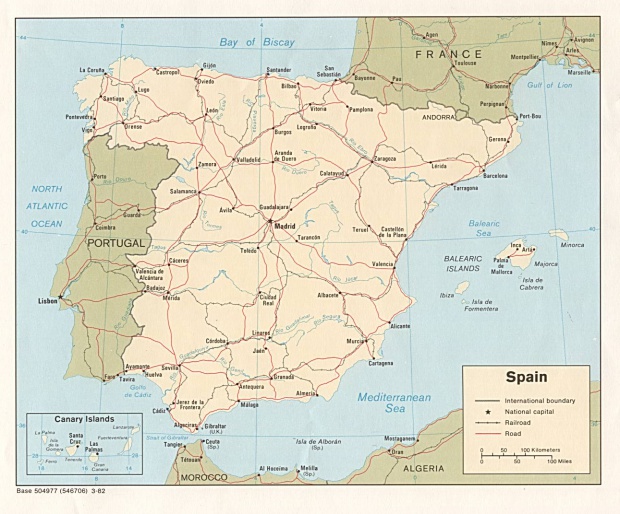 Mapa Político de España 1982