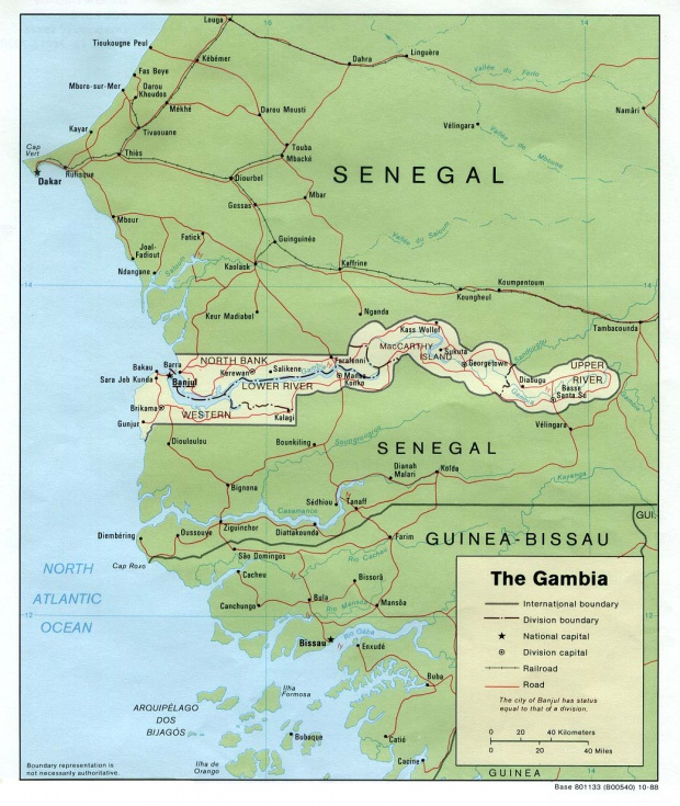 Mapa Politico de Gambia