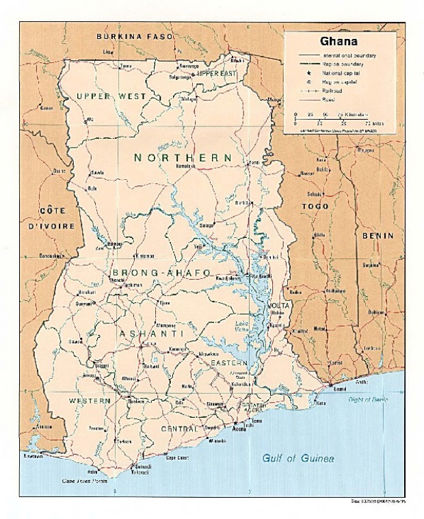 Mapa Politico de Ghana