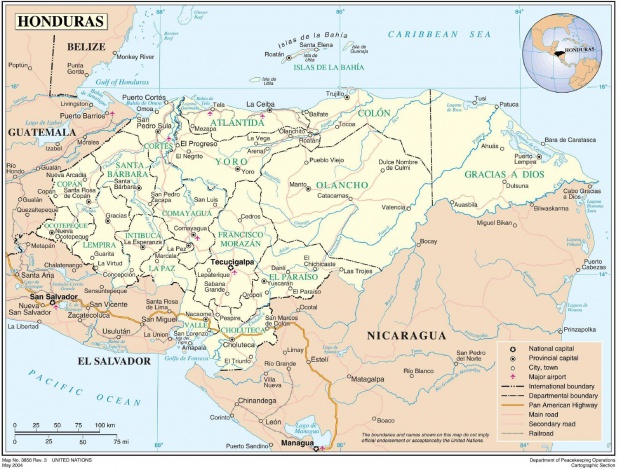 Mapa Político de Honduras