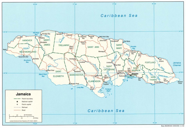 Mapa Político de Jamaica
