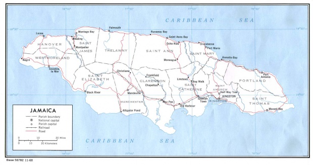 Mapa Político de Jamaica