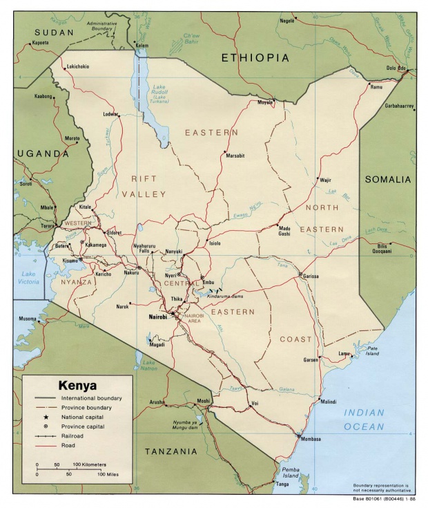 Mapa Politico de Kenia