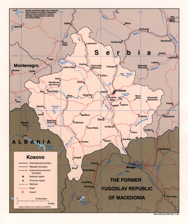 Mapa Politico de Kosovo