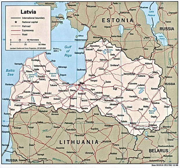 Mapa Politico de Letonia
