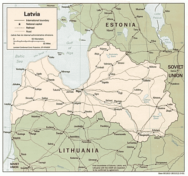 Mapa Politico de Letonia