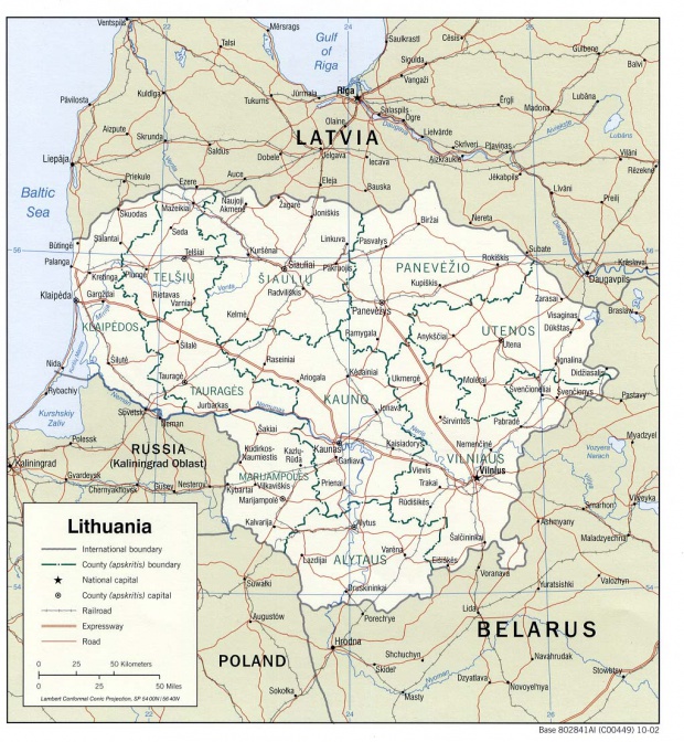 Mapa Politico de Lituania