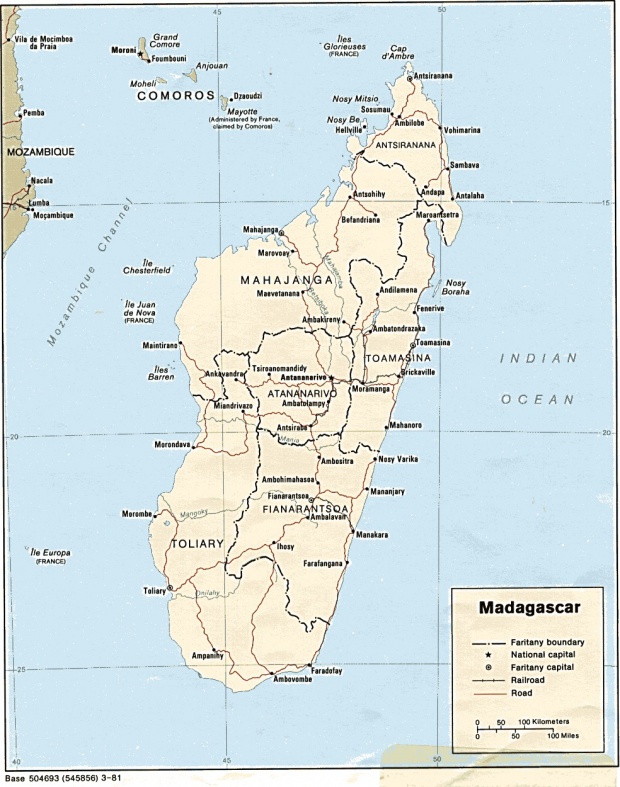 Mapa Politico de Madagascar