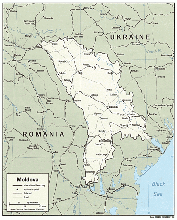 Mapa Politico de Moldavia