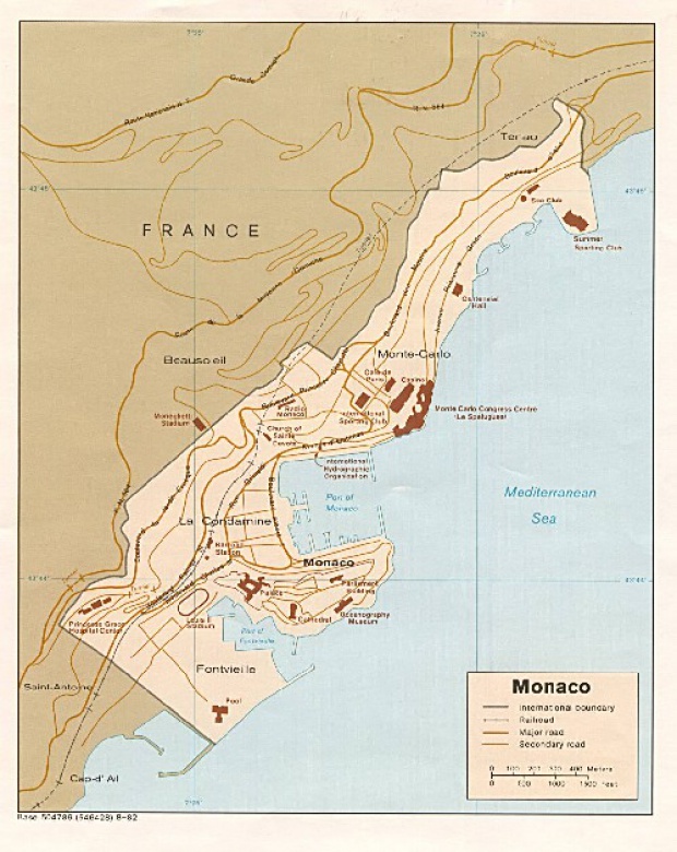 Mapa Politico de Mónaco