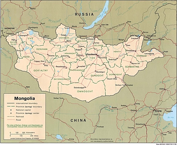 Mapa Politico de Mongolia