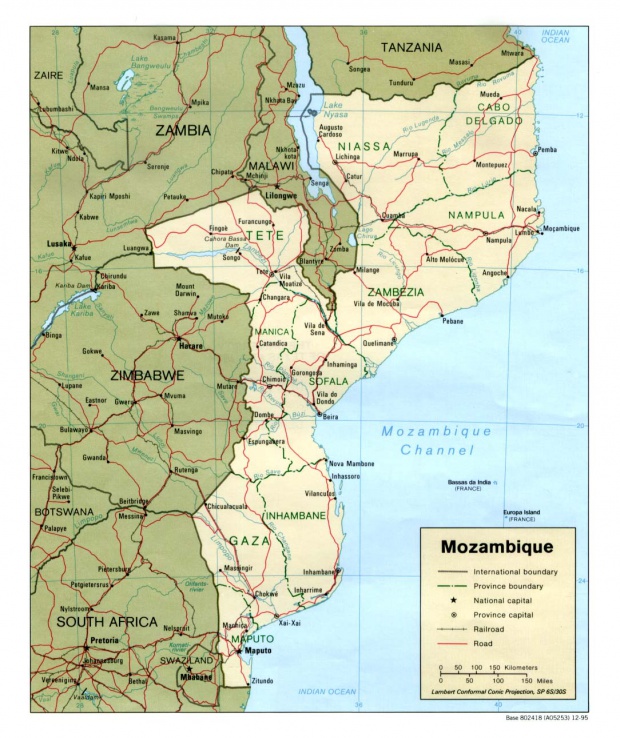 Mapa Politico de Mozambique