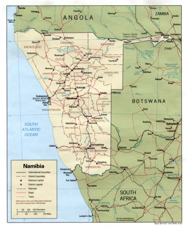 Mapa Politico de Namibia