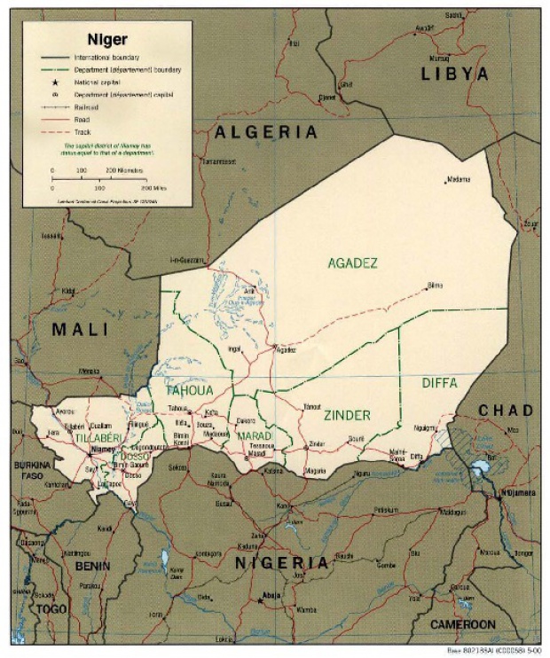 Mapa Politico de Níger