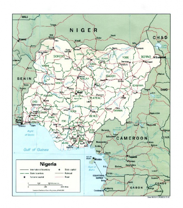 Mapa Politico de Nigeria