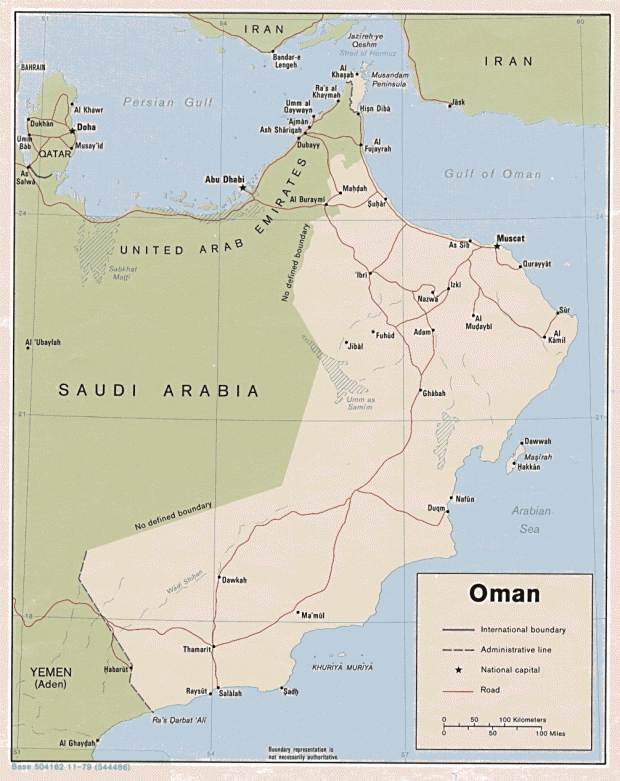 Mapa Politico de Omán