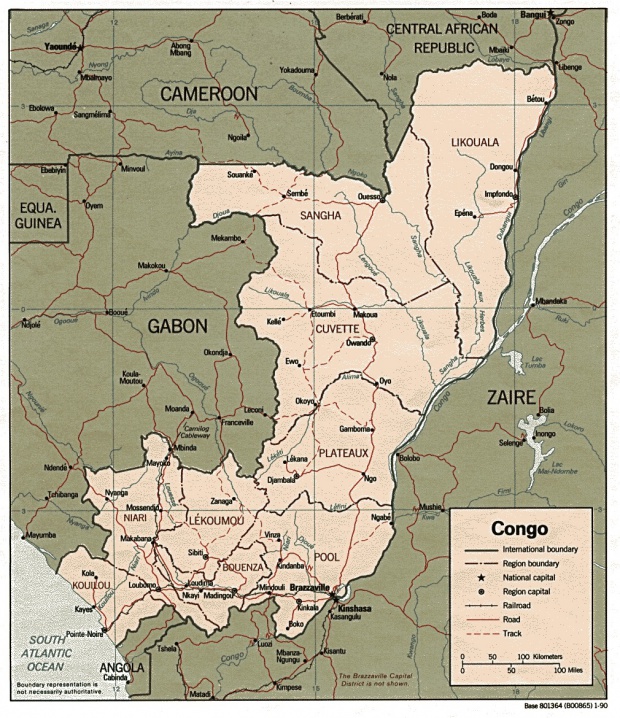 Mapa Politico de República del Congo
