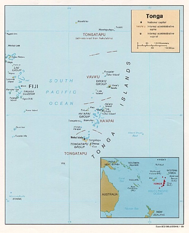 Mapa Politico de Tonga