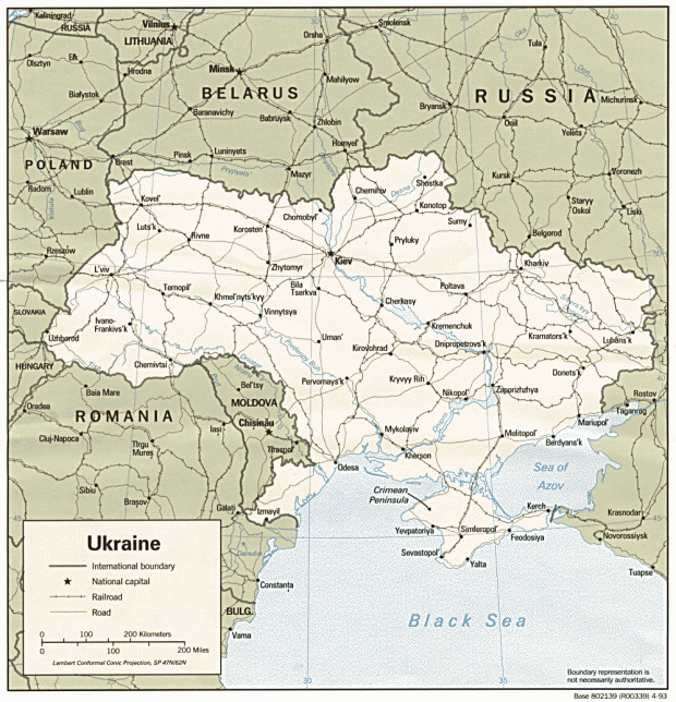 Mapa Politico de Ucrania
