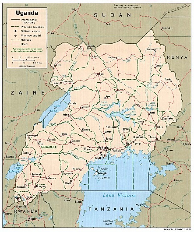 Mapa Politico de Uganda