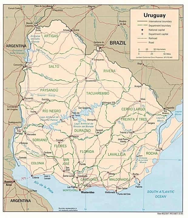Mapa Político de Uruguay
