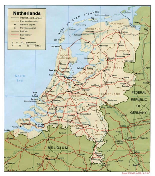 Mapa Politico de los Países Bajos