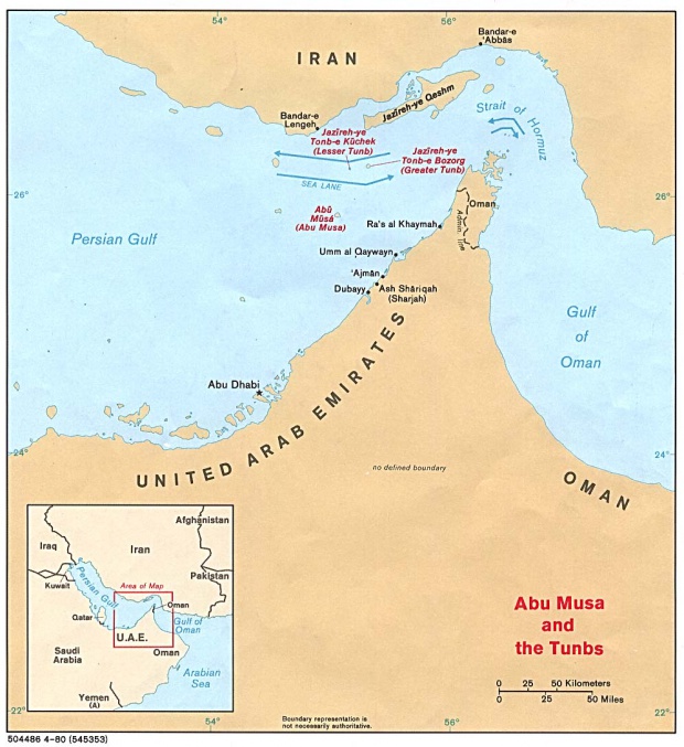 Mapa Politico del Estrecho de Ormuz