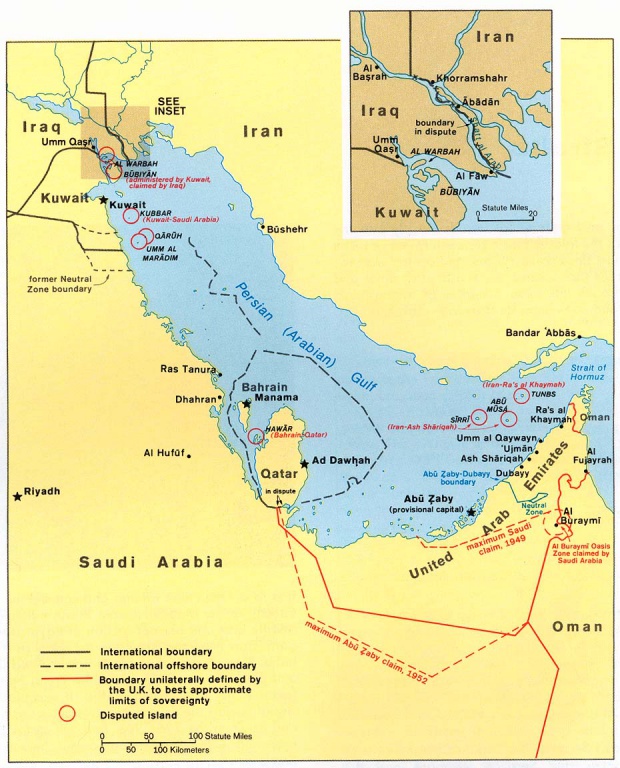 Mapa Politico del Golfo Pérsico