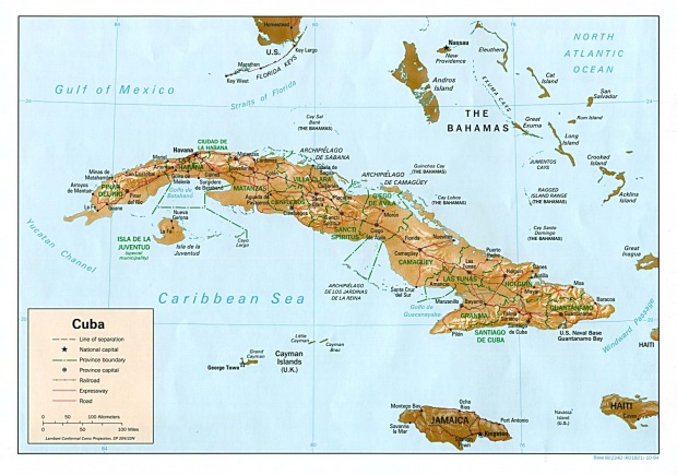 Mapa Relieve Sombreado de Cuba