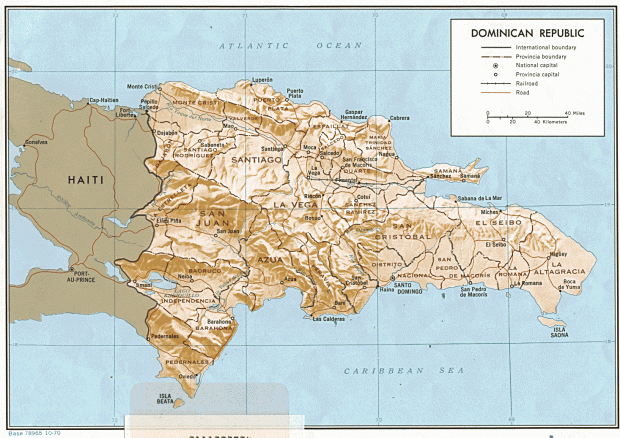 Mapa Relieve Sombreado de República Dominicana
