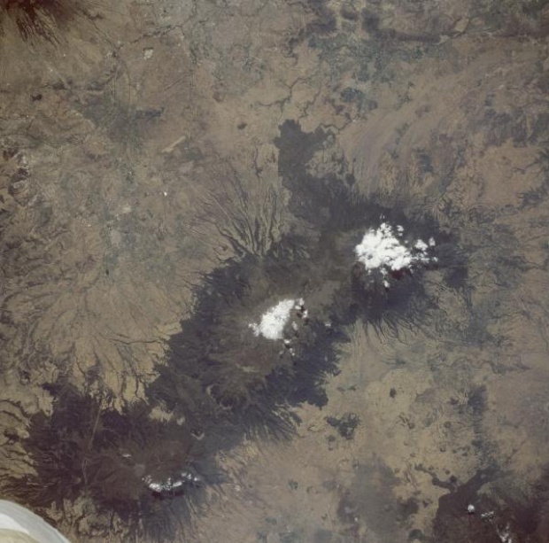 Mapa Satelital de los Volcanes Popocatépetl e Iztaccihuatl, Mexico