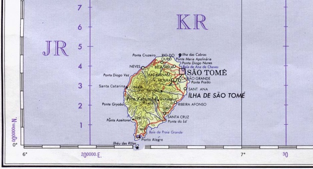 Mapa Topográfico de Santo Tomé y Príncipe