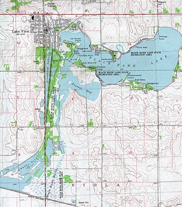 Mapa Topográfico de la Ciudad de Lake View, Iowa, Estados Unidos