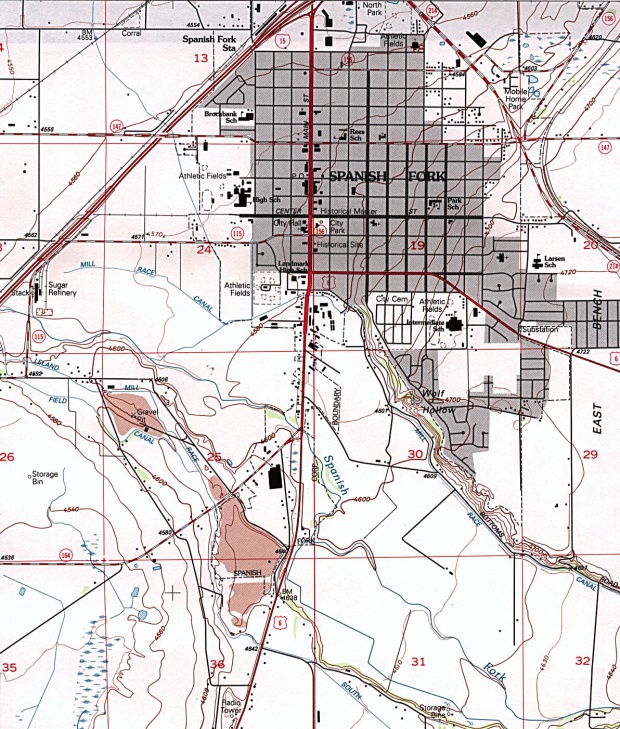 Mapas fisicos de Spanish fork