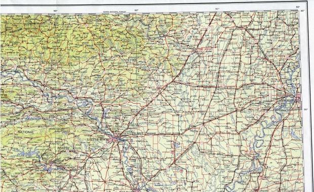 Mapa Topográfico de la Región de Little Rock, Arkansas, Estados Unidos