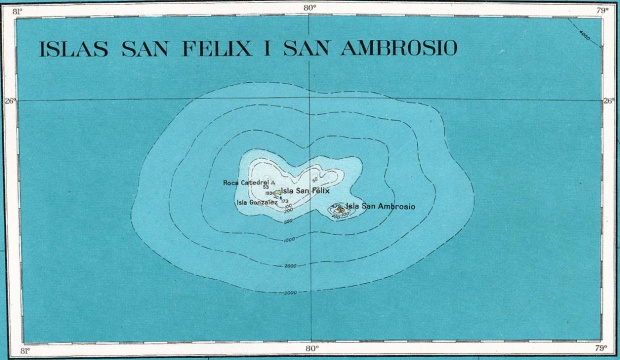 Mapa Topográfico de las Islas San Felix y San Ambrosio 1927