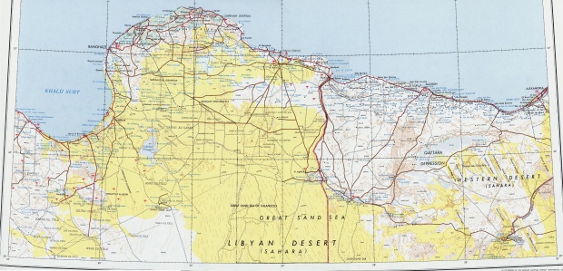 Mapa Topográfico del Nordeste de Libia