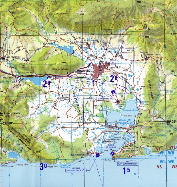 Mapa Topográfico del Área de Guantánamo, Cuba