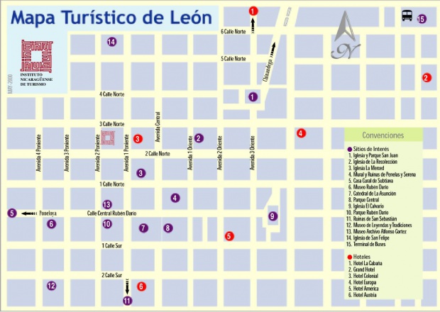Mapa Turístico de León, Nicaragua