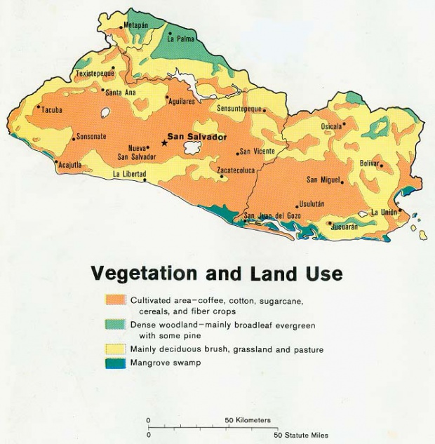 Mapa Vegetación y Uso del Suelo de El Salvador