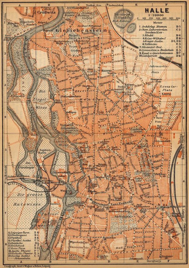 Mapa de Halle, Alemania 1910 Mapa de Halle, Alemania 1910