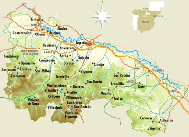 Mapa de La Rioja, España