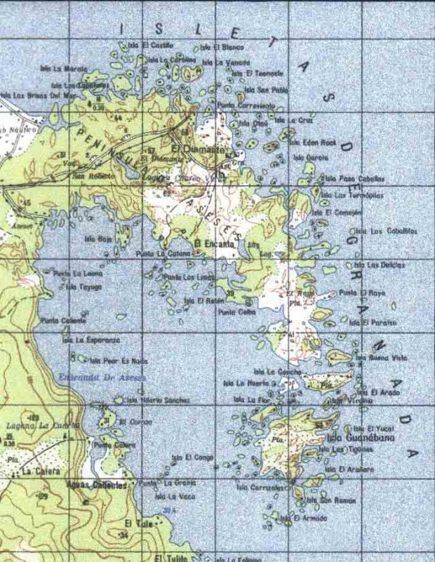 Mapa de Las Isletas de Granada, Granada, Nicaragua