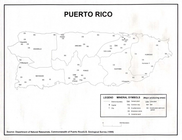 Mapa de Minerales de Puerto Rico
