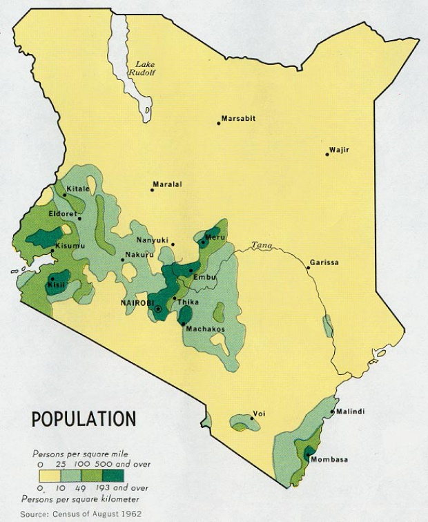 Mapa de Población de Kenia