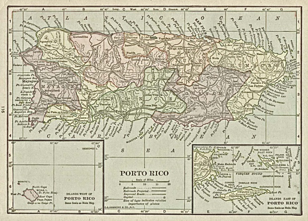 Mapa de Porto (Puerto) Rico, 1920