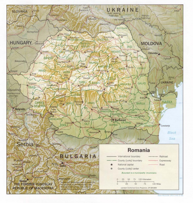 Mapa de Relieve Sombreado de Rumania