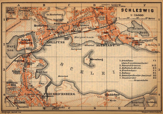 Mapa de Schleswig, Alemania 1910